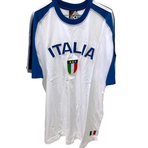 PSNY Mens Soccer Football White Cotton T-Shirt ITALIA XXL Italian Crest NWT - Picture 4 of 16